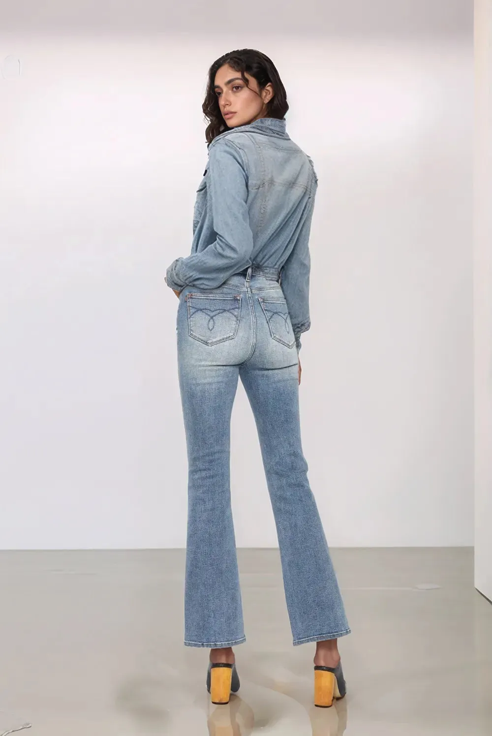 Judy Blue Full Size Tummy Control Back Embroidered Pocketed Bootcut Jeans Plus Size