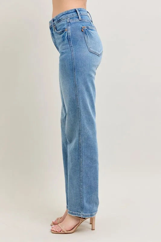 Judy Blue Full Size Tummy Control Vintage Wash Straight Jeans Plus Size Available