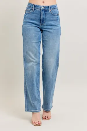 Judy Blue Full Size Tummy Control Vintage Wash Straight Jeans Plus Size Available