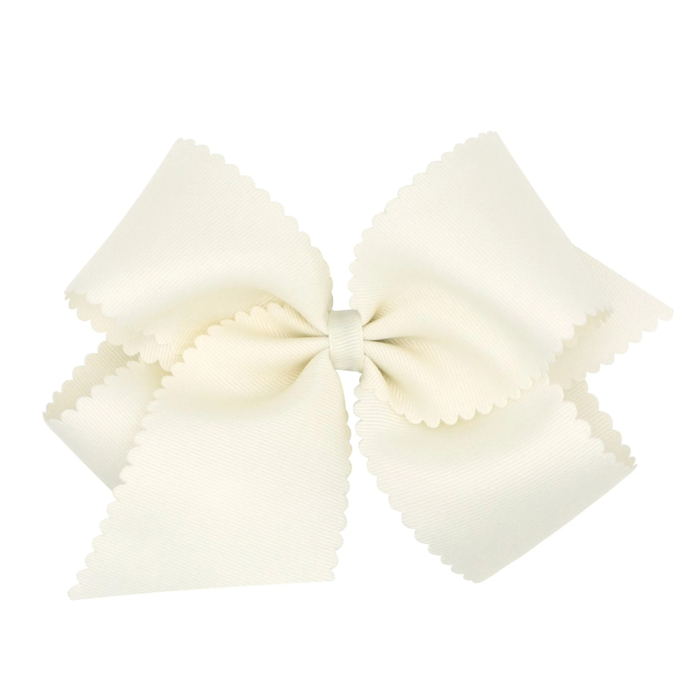 King Grosgrain Scallop Edge Hair Bow on Clippie