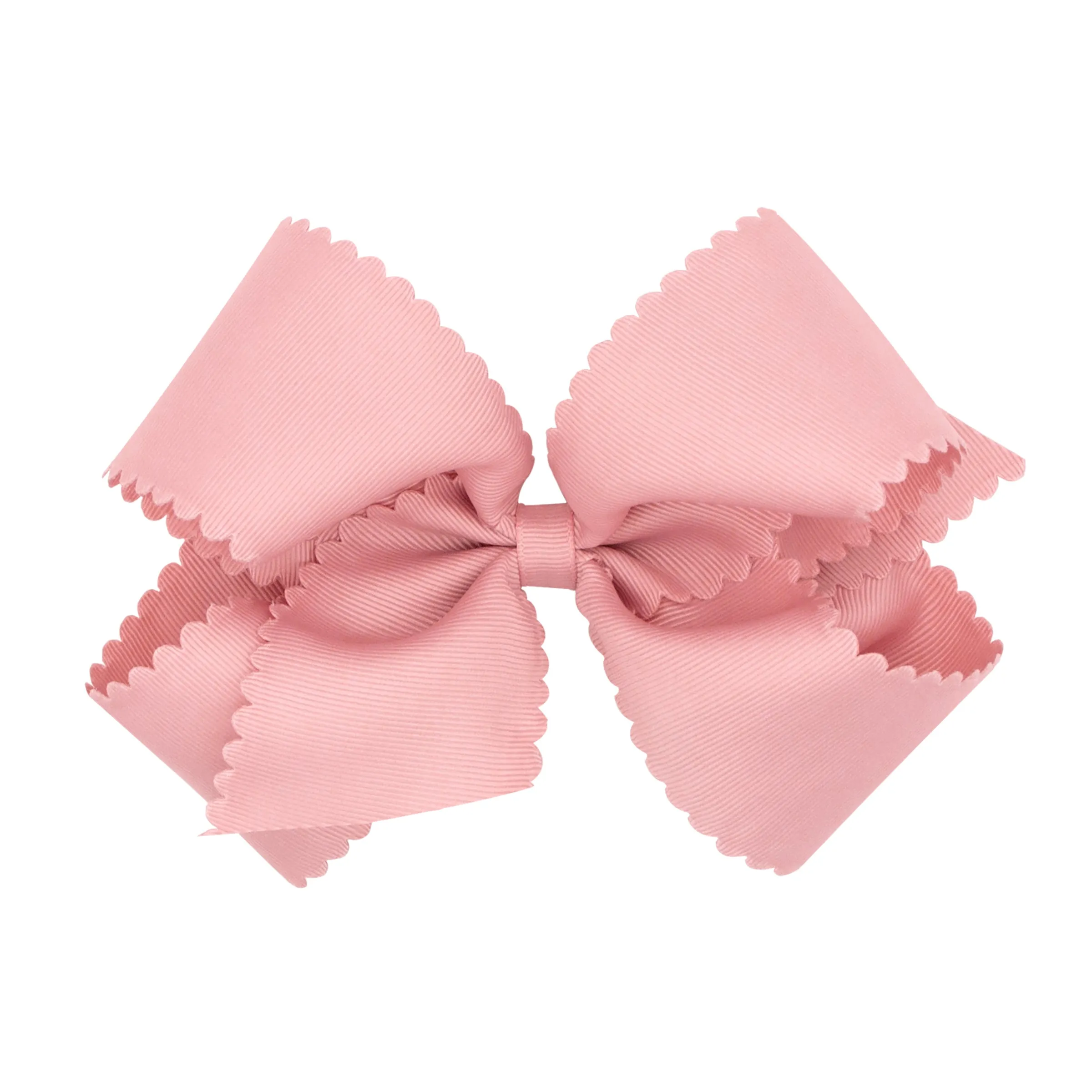 King Grosgrain Scallop Edge Hair Bow on Clippie