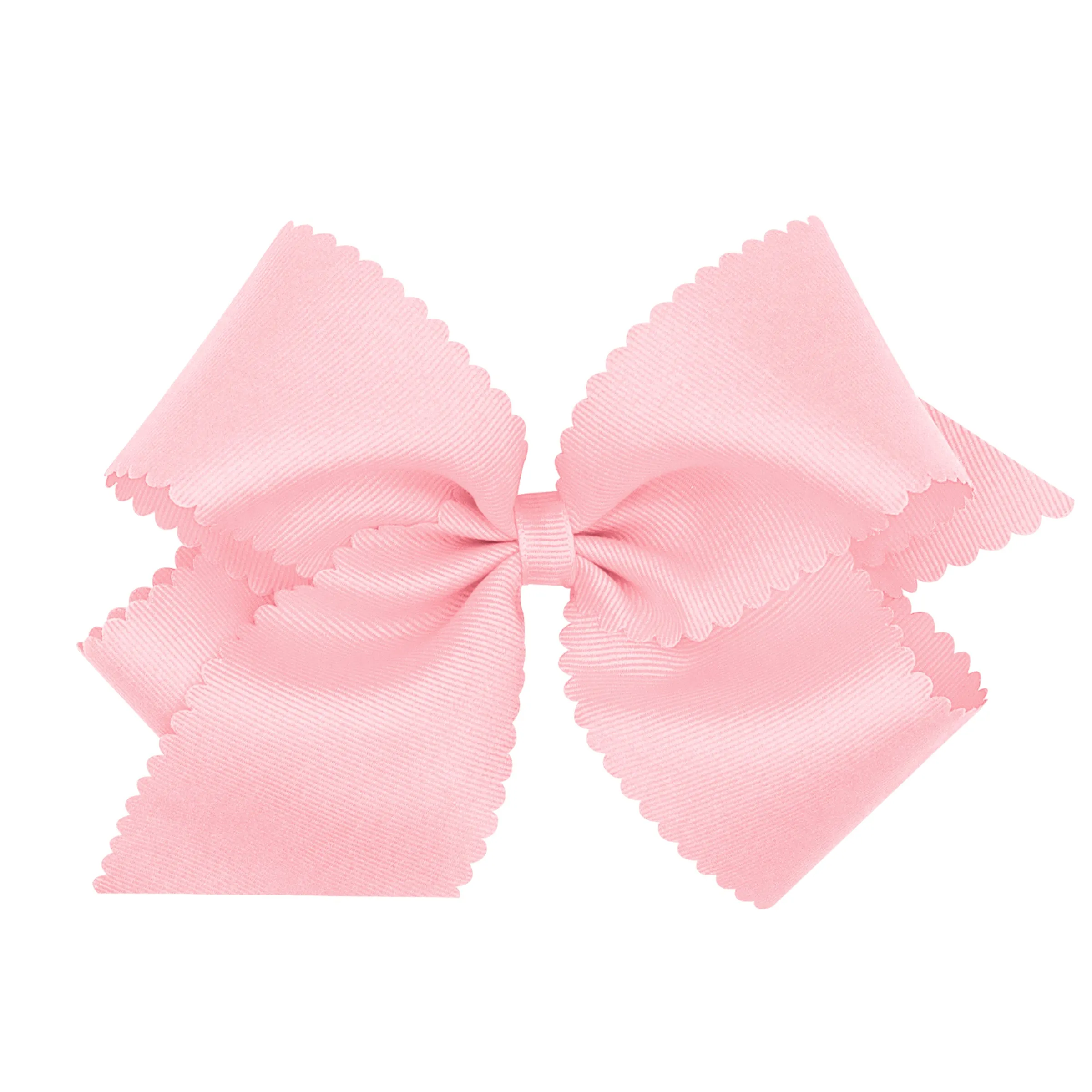 King Grosgrain Scallop Edge Hair Bow on Clippie