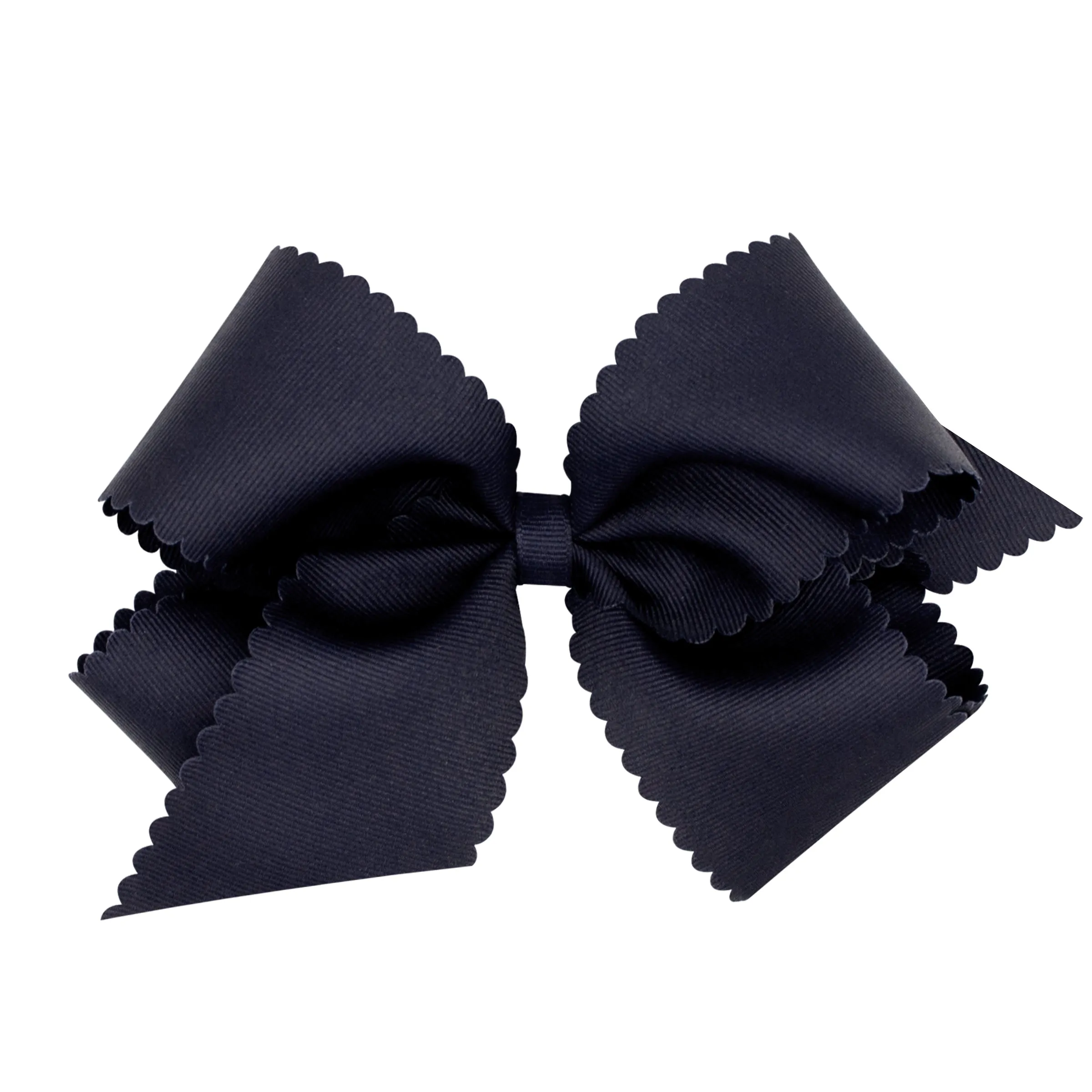 King Grosgrain Scallop Edge Hair Bow on Clippie