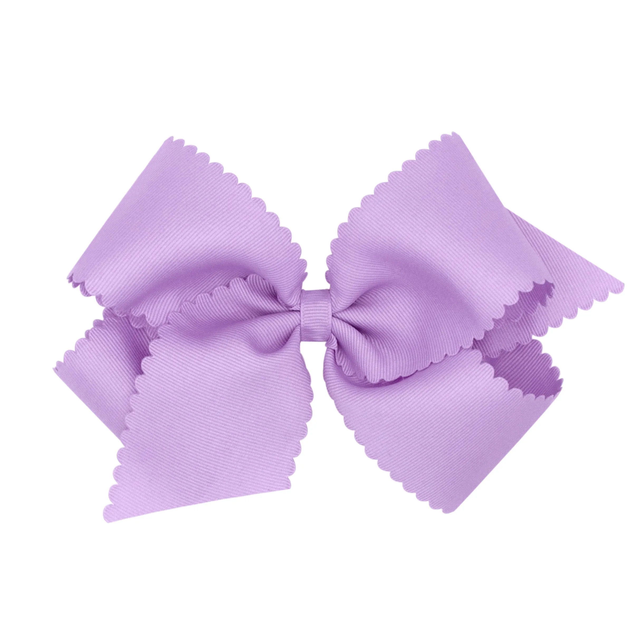 King Grosgrain Scallop Edge Hair Bow on Clippie