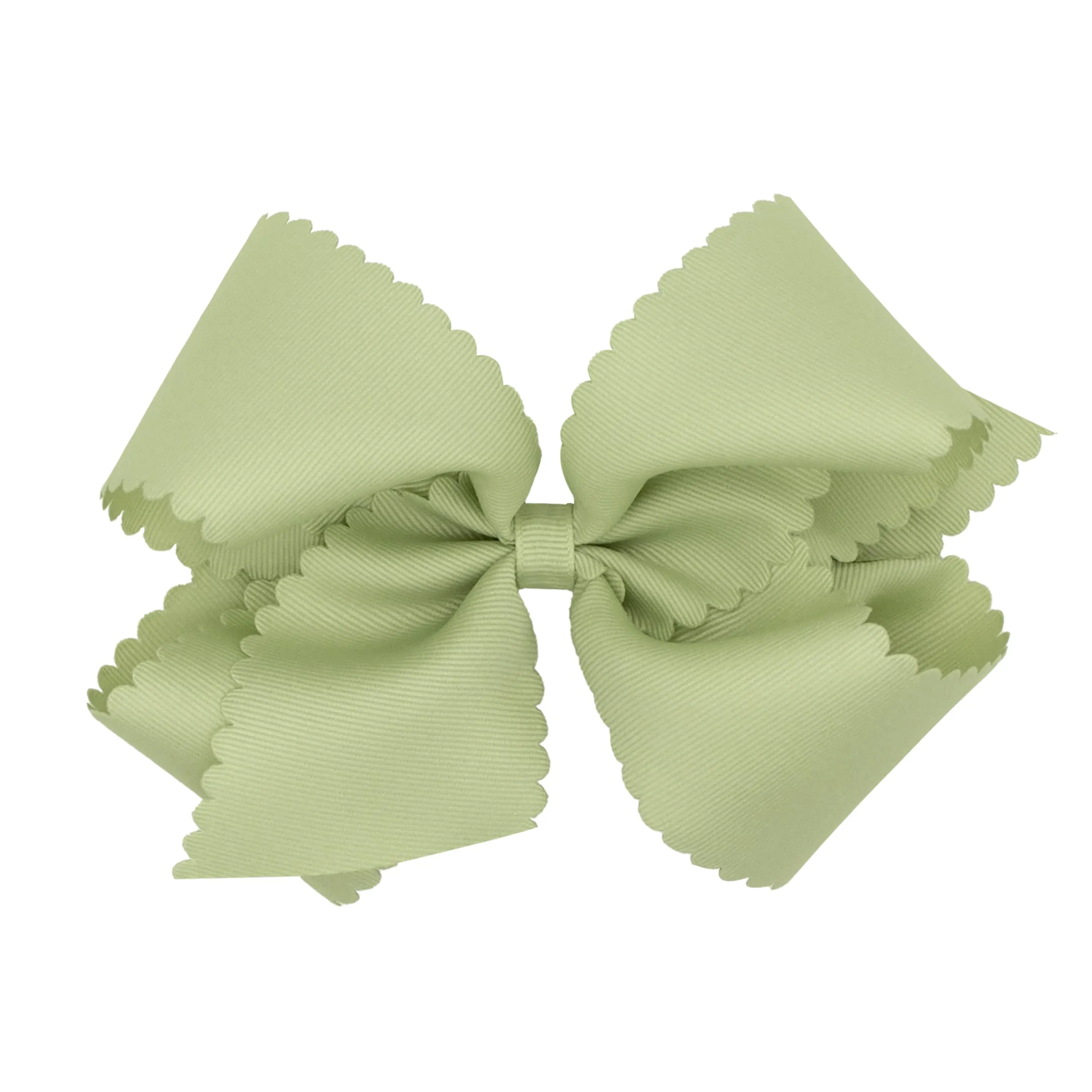King Grosgrain Scallop Edge Hair Bow on Clippie