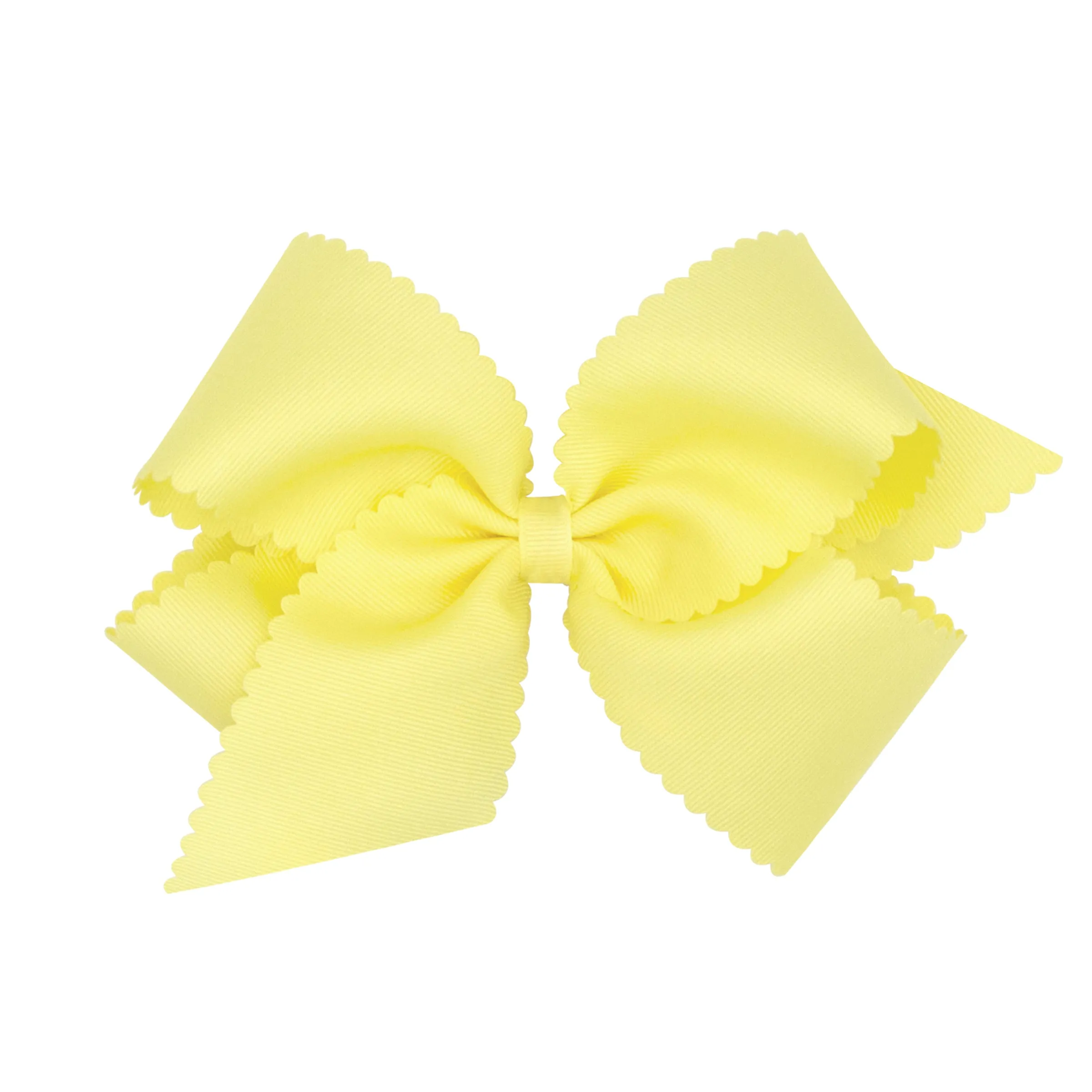King Grosgrain Scallop Edge Hair Bow on Clippie