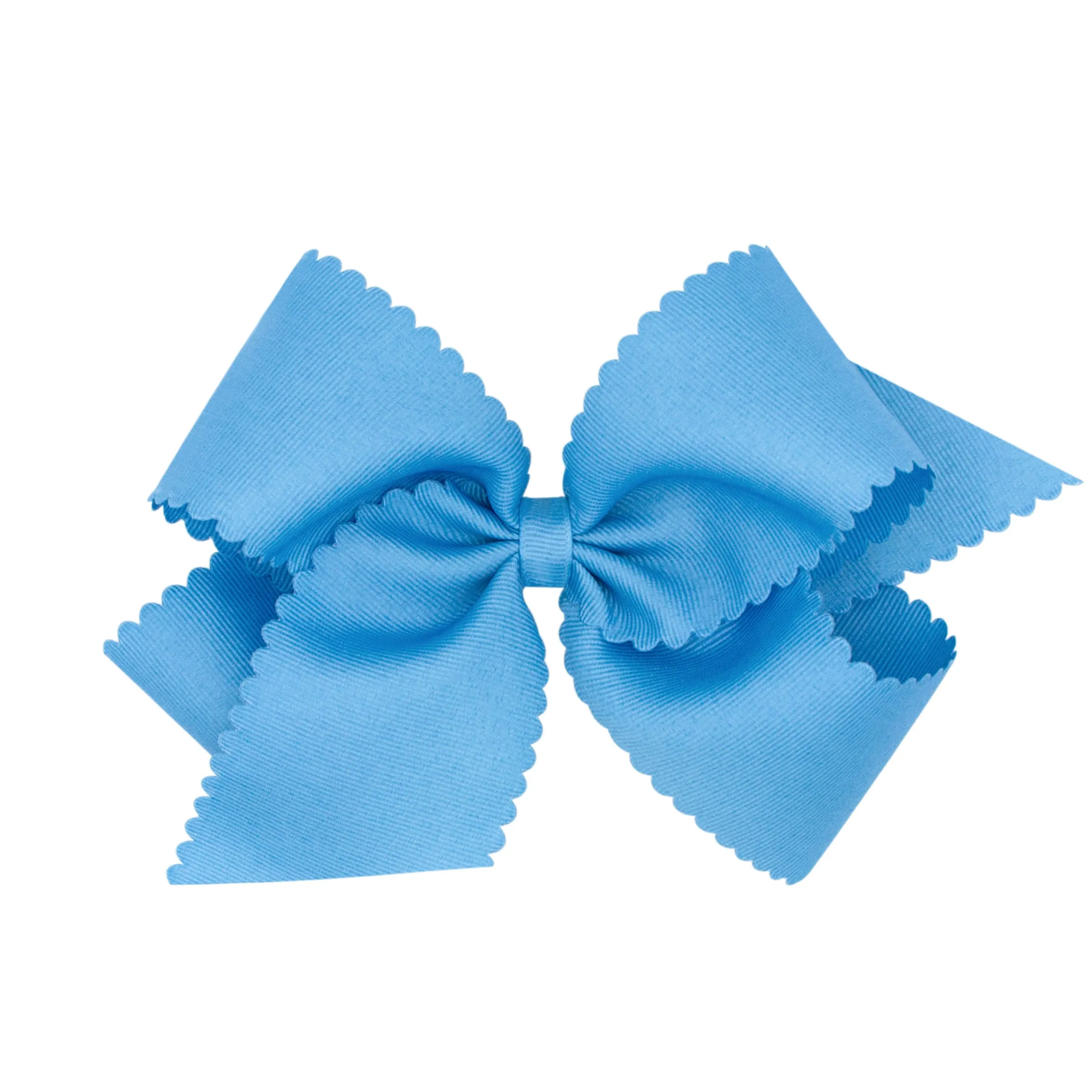 King Grosgrain Scallop Edge Hair Bow on Clippie