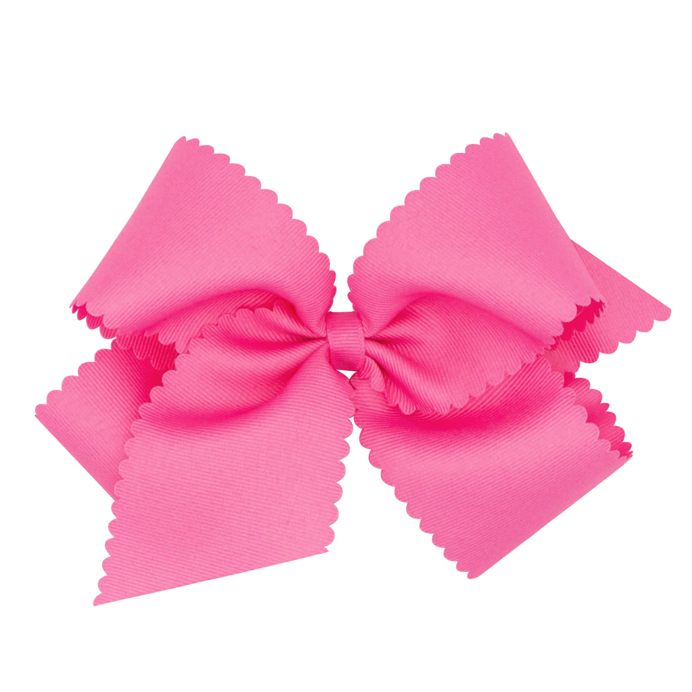 King Grosgrain Scallop Edge Hair Bow on Clippie