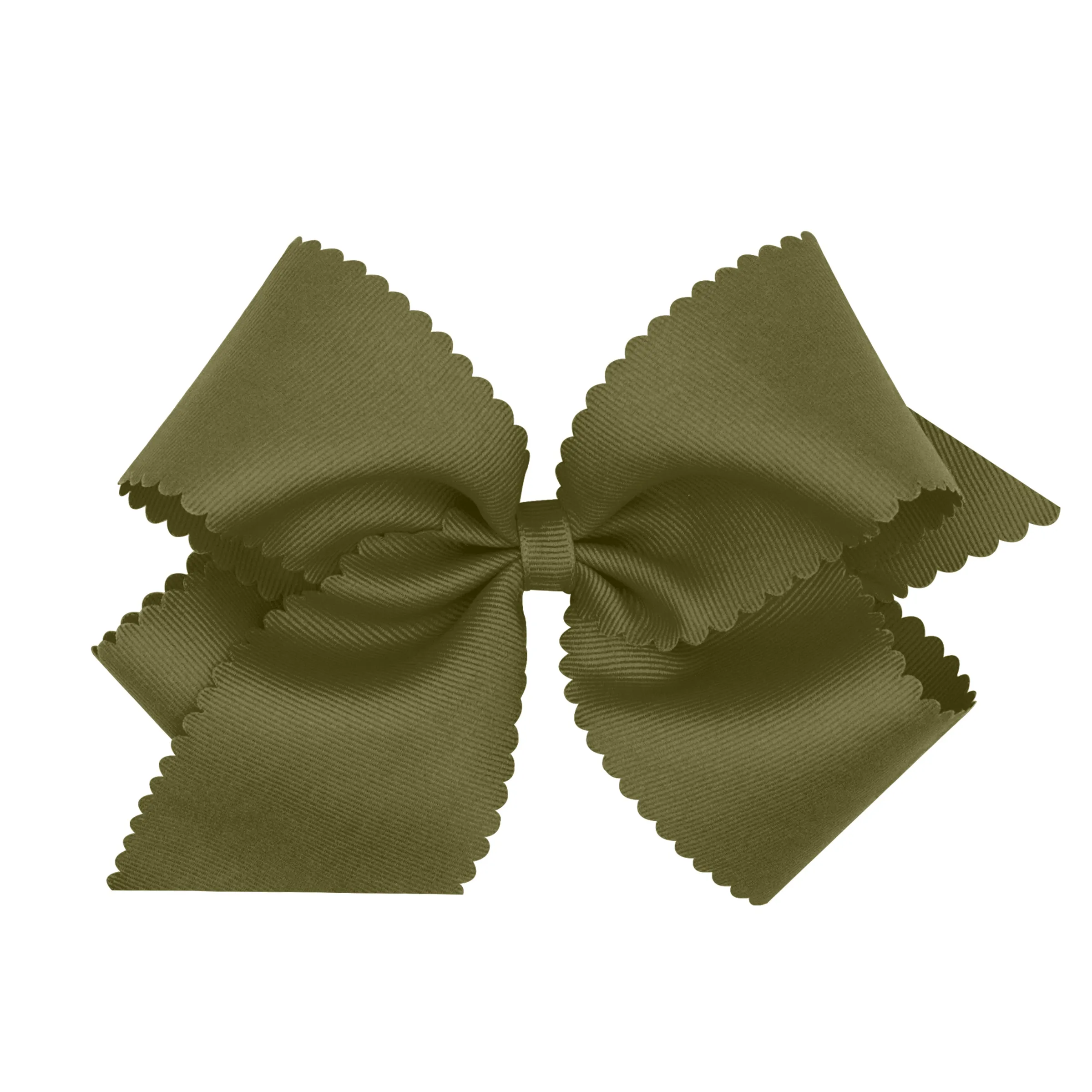King Grosgrain Scallop Edge Hair Bow on Clippie