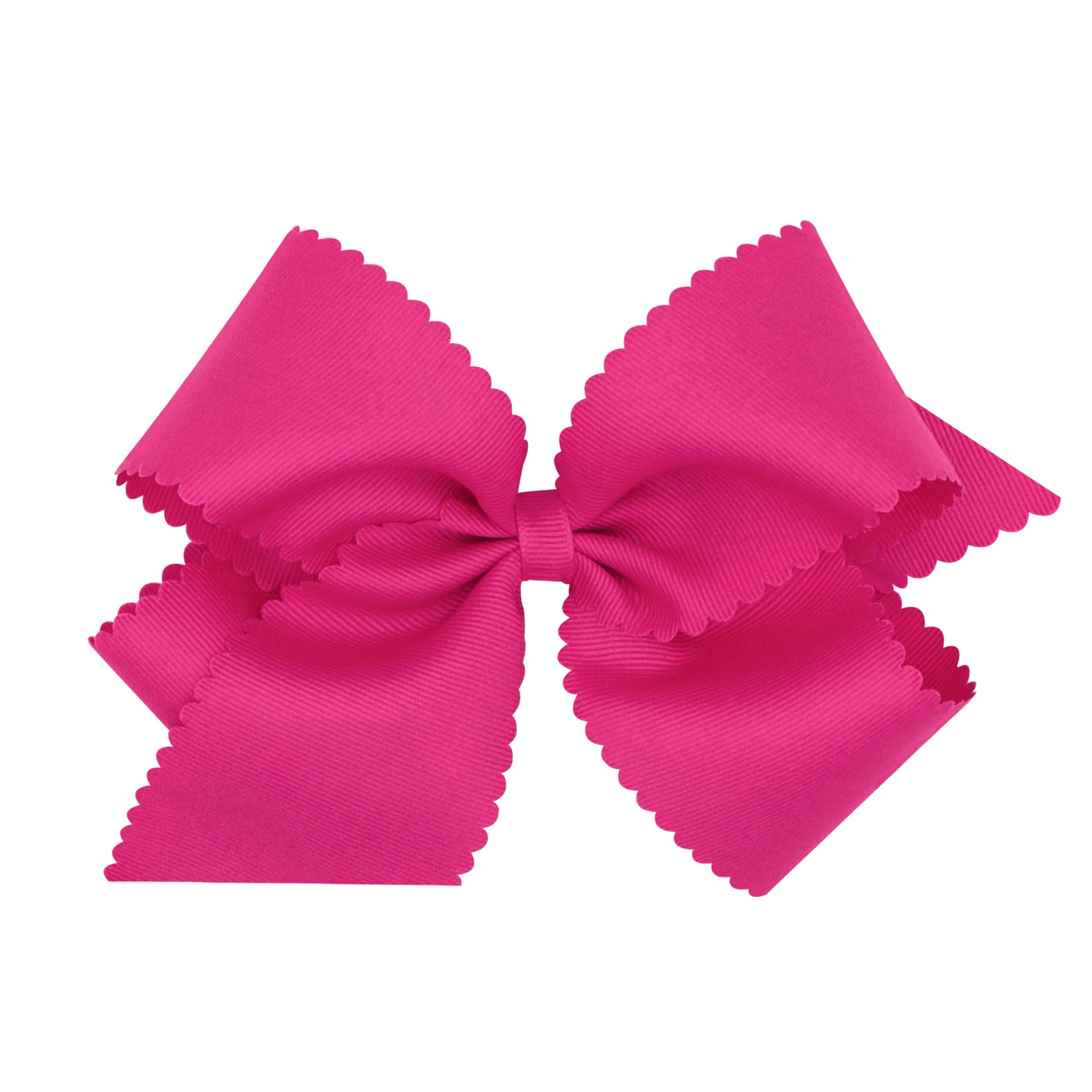 King Grosgrain Scallop Edge Hair Bow on Clippie