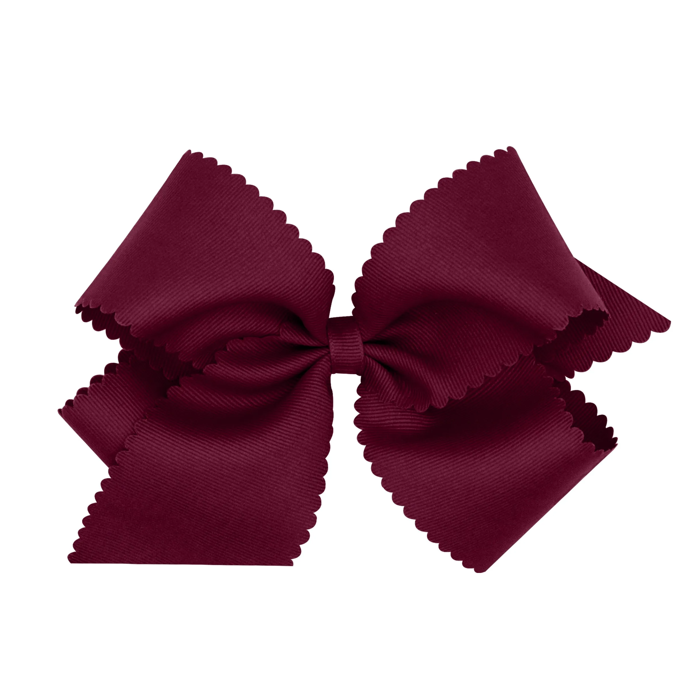King Grosgrain Scallop Edge Hair Bow on Clippie