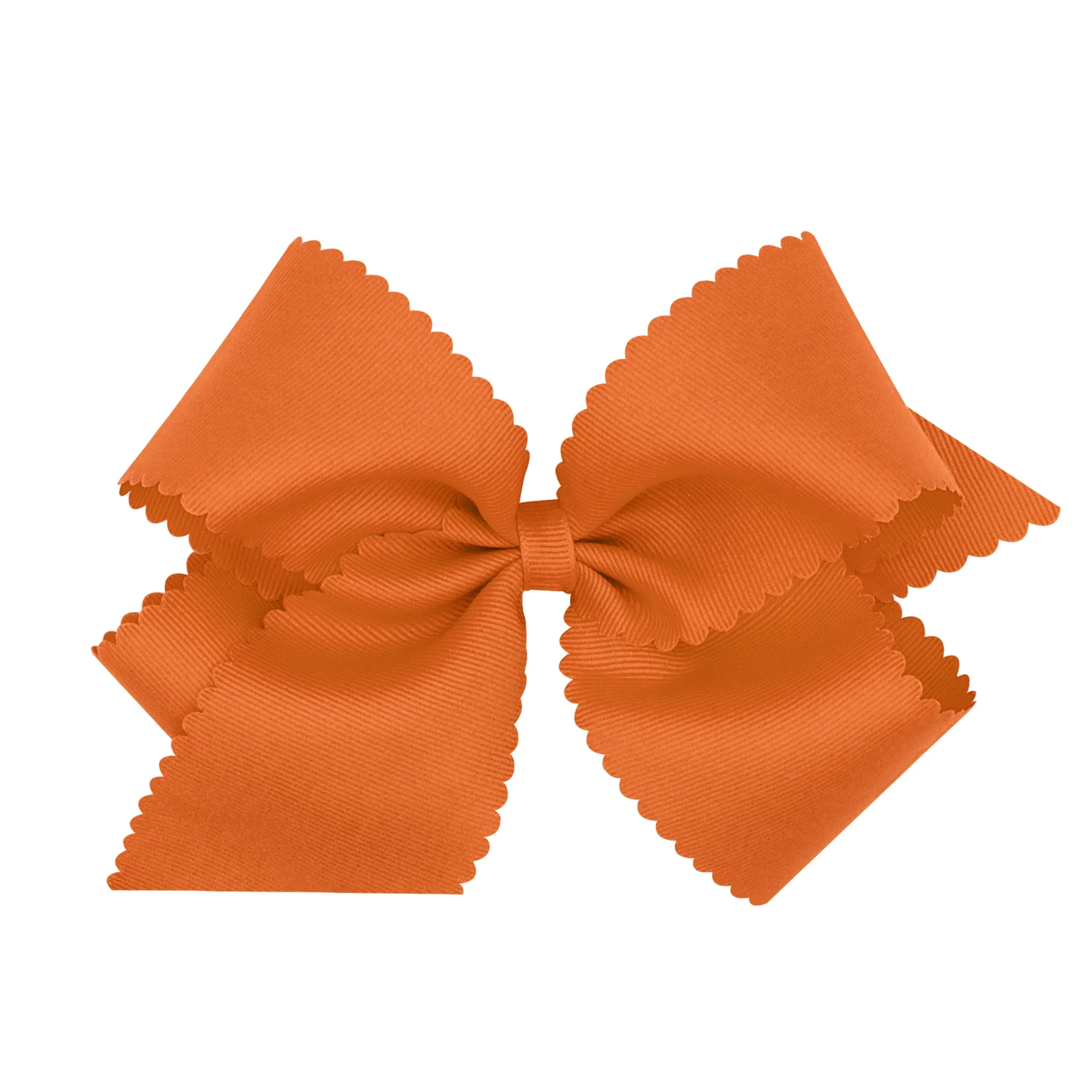 King Grosgrain Scallop Edge Hair Bow on Clippie