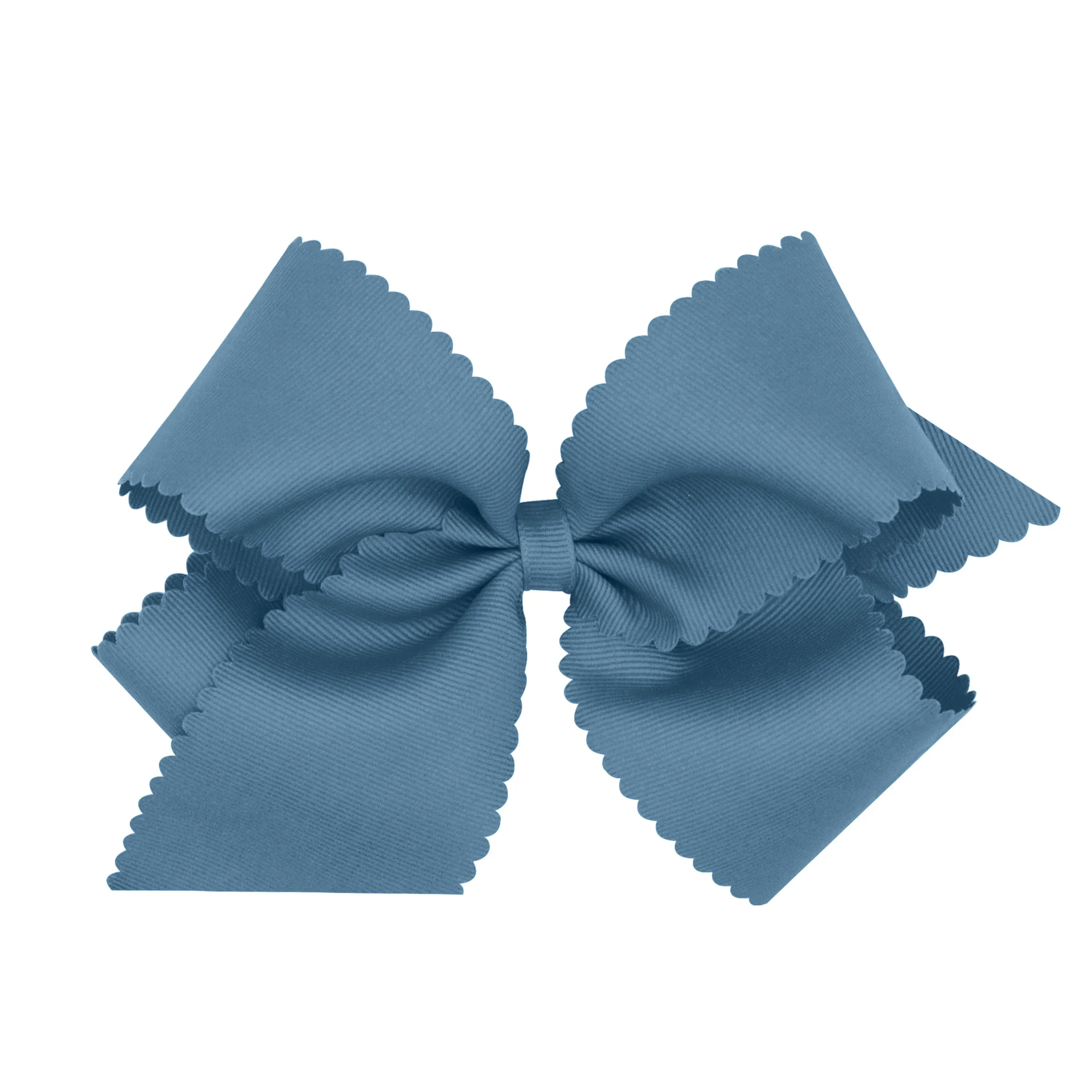 King Grosgrain Scallop Edge Hair Bow on Clippie