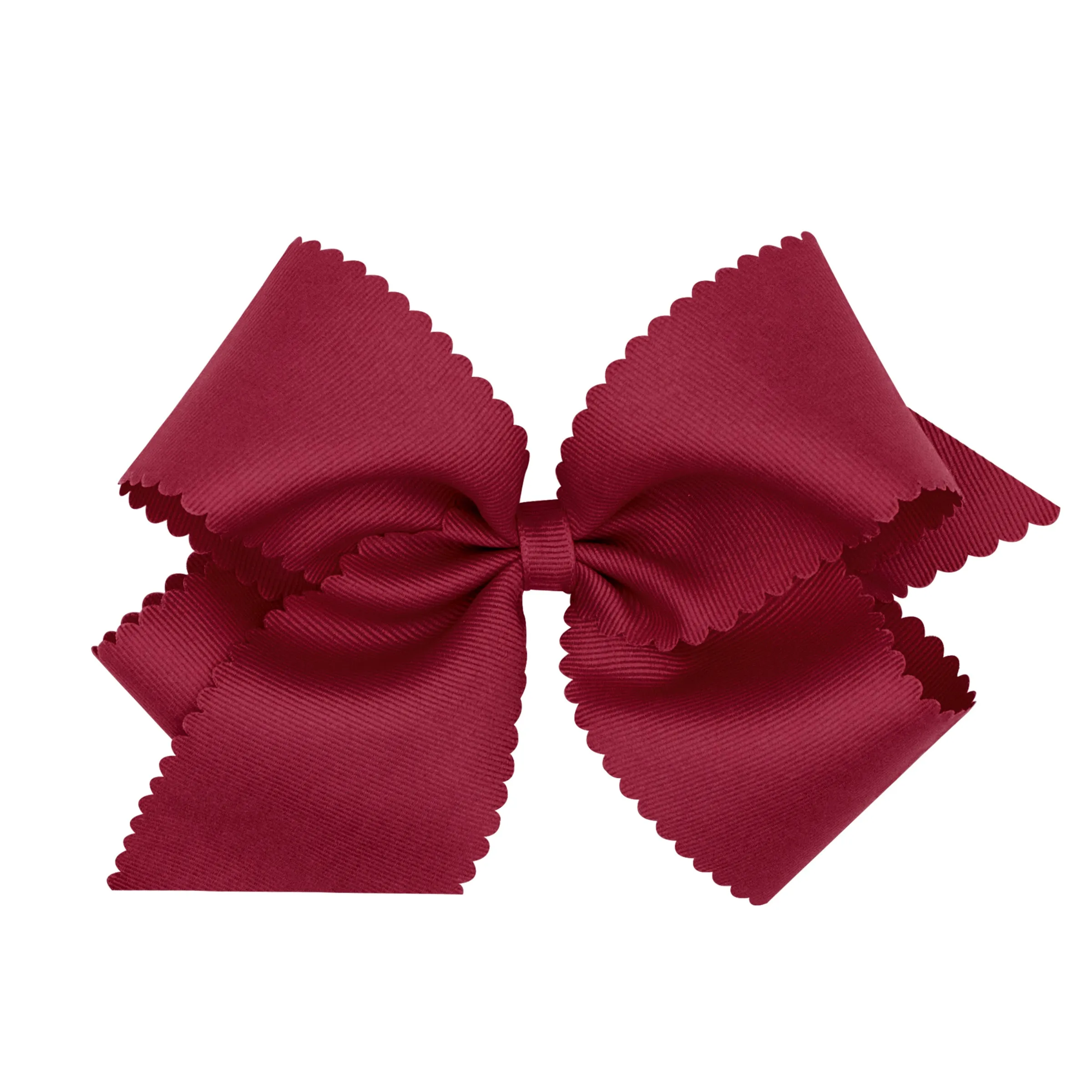 King Grosgrain Scallop Edge Hair Bow on Clippie