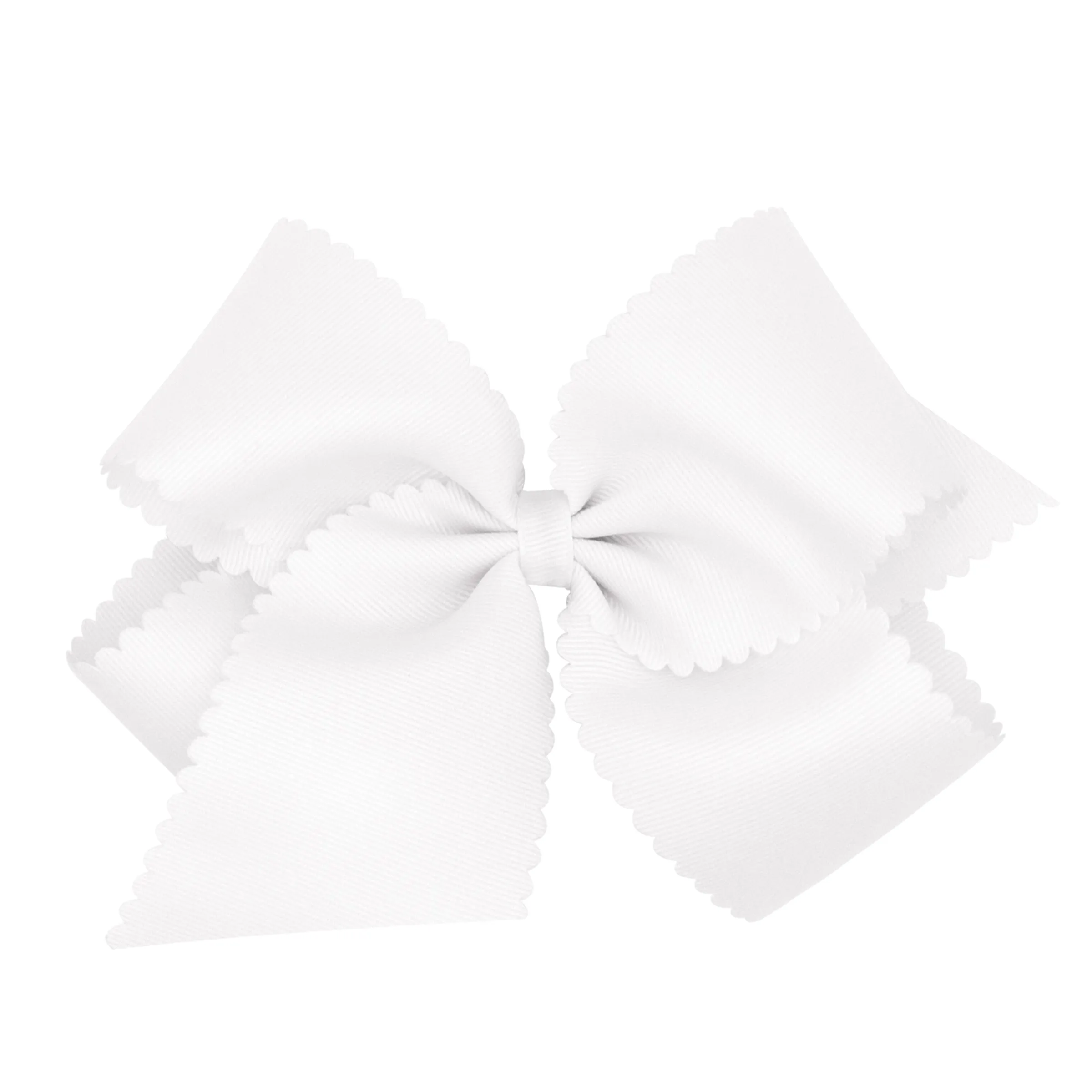 King Grosgrain Scallop Edge Hair Bow on Clippie