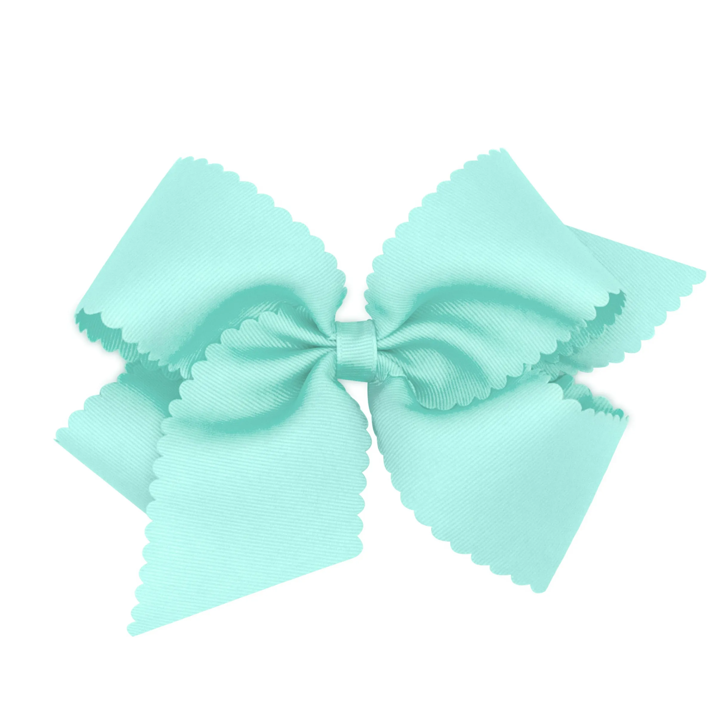 King Grosgrain Scallop Edge Hair Bow on Clippie