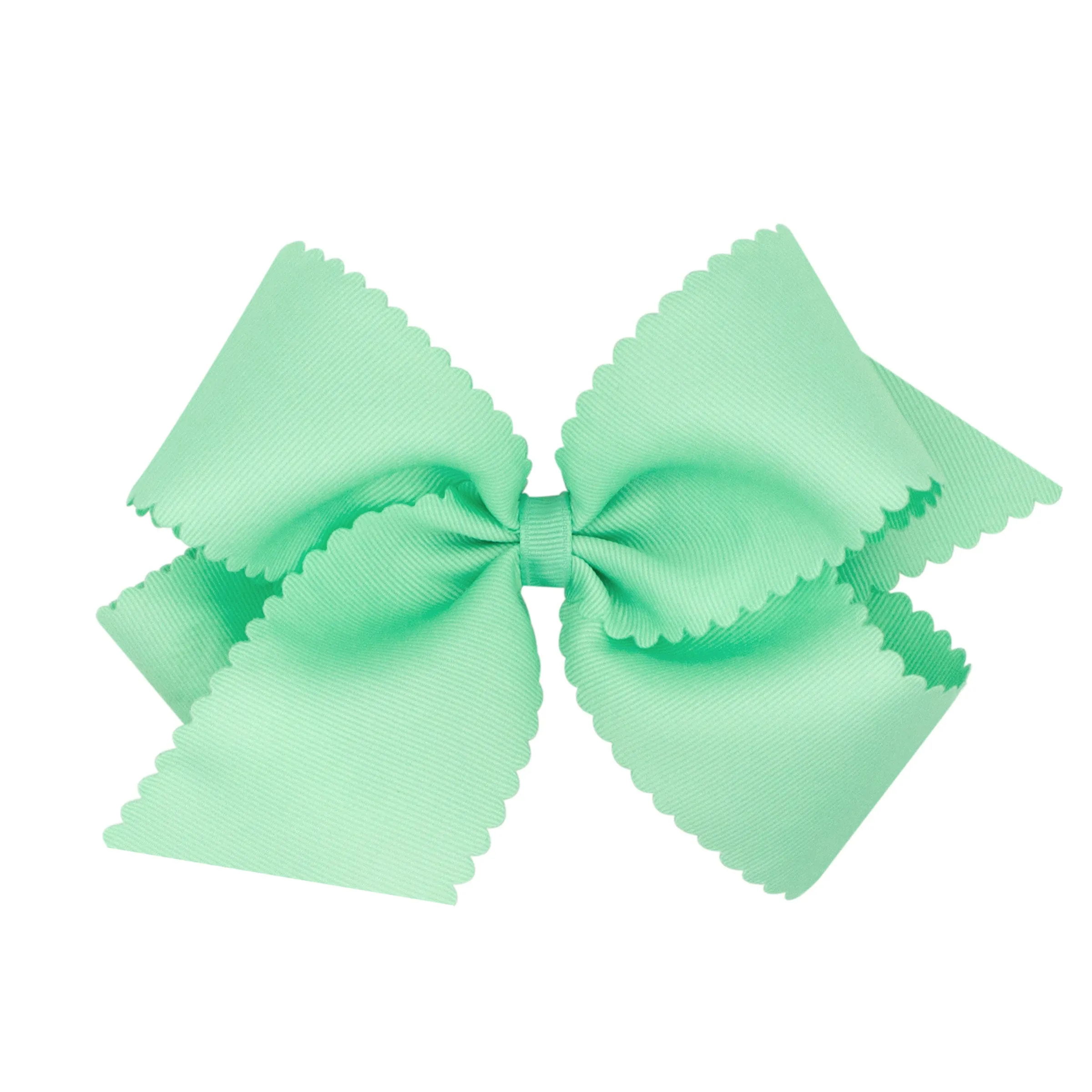 King Grosgrain Scallop Edge Hair Bow on Clippie