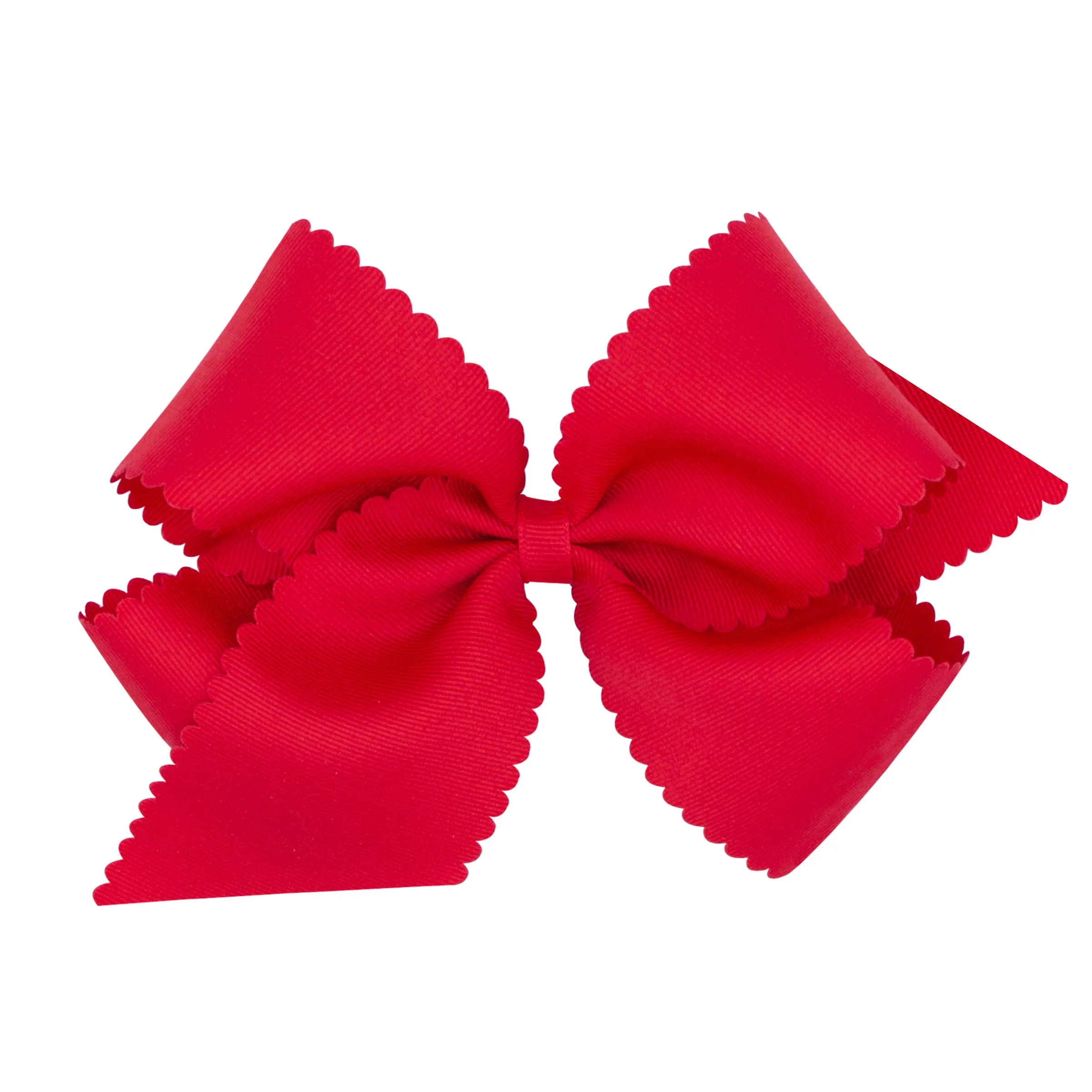 King Grosgrain Scallop Edge Hair Bow on Clippie