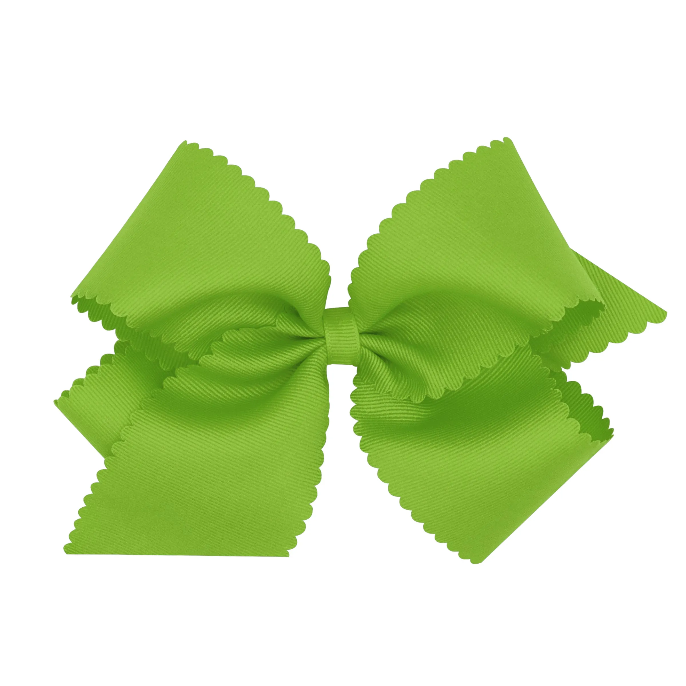 King Grosgrain Scallop Edge Hair Bow on Clippie