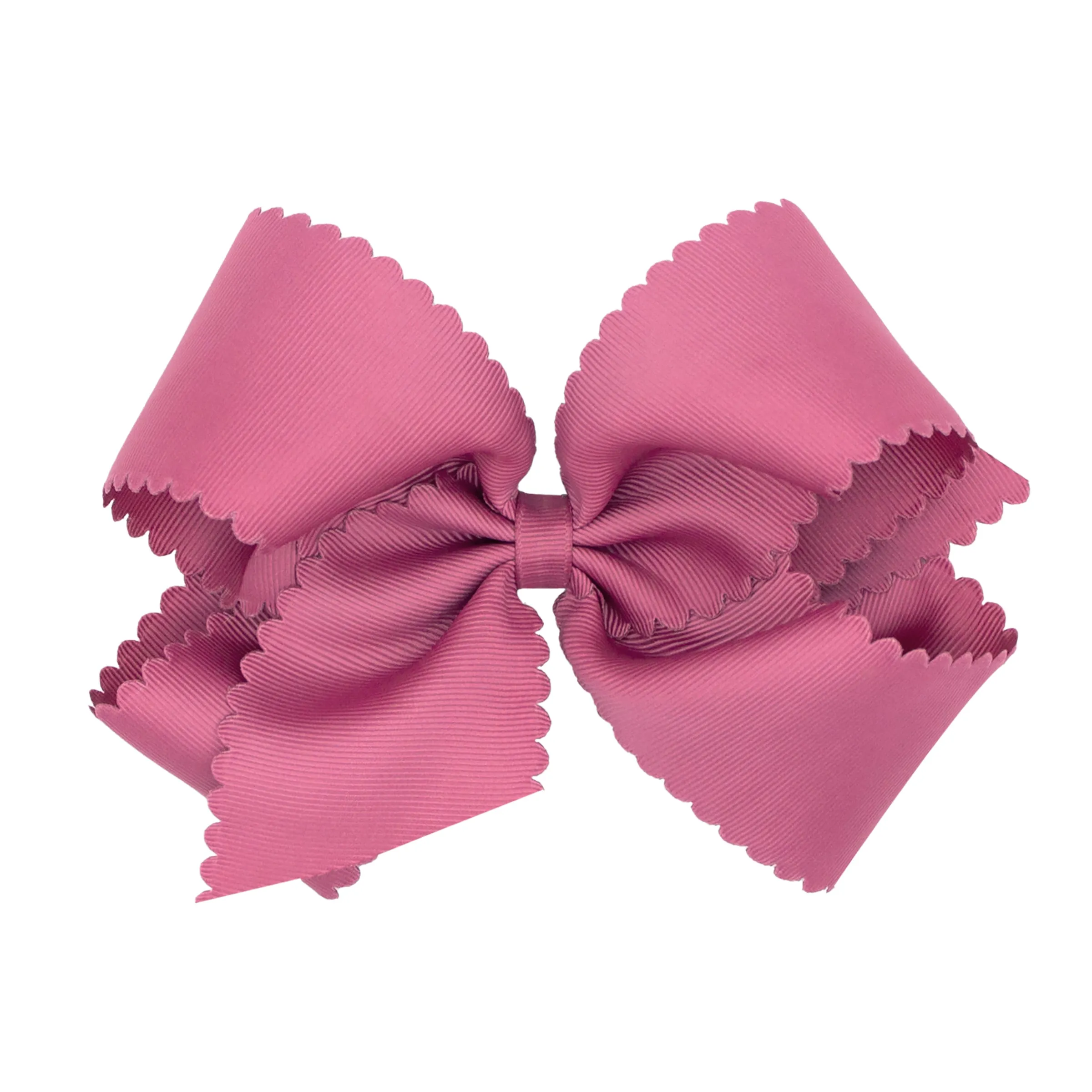 King Grosgrain Scallop Edge Hair Bow on Clippie