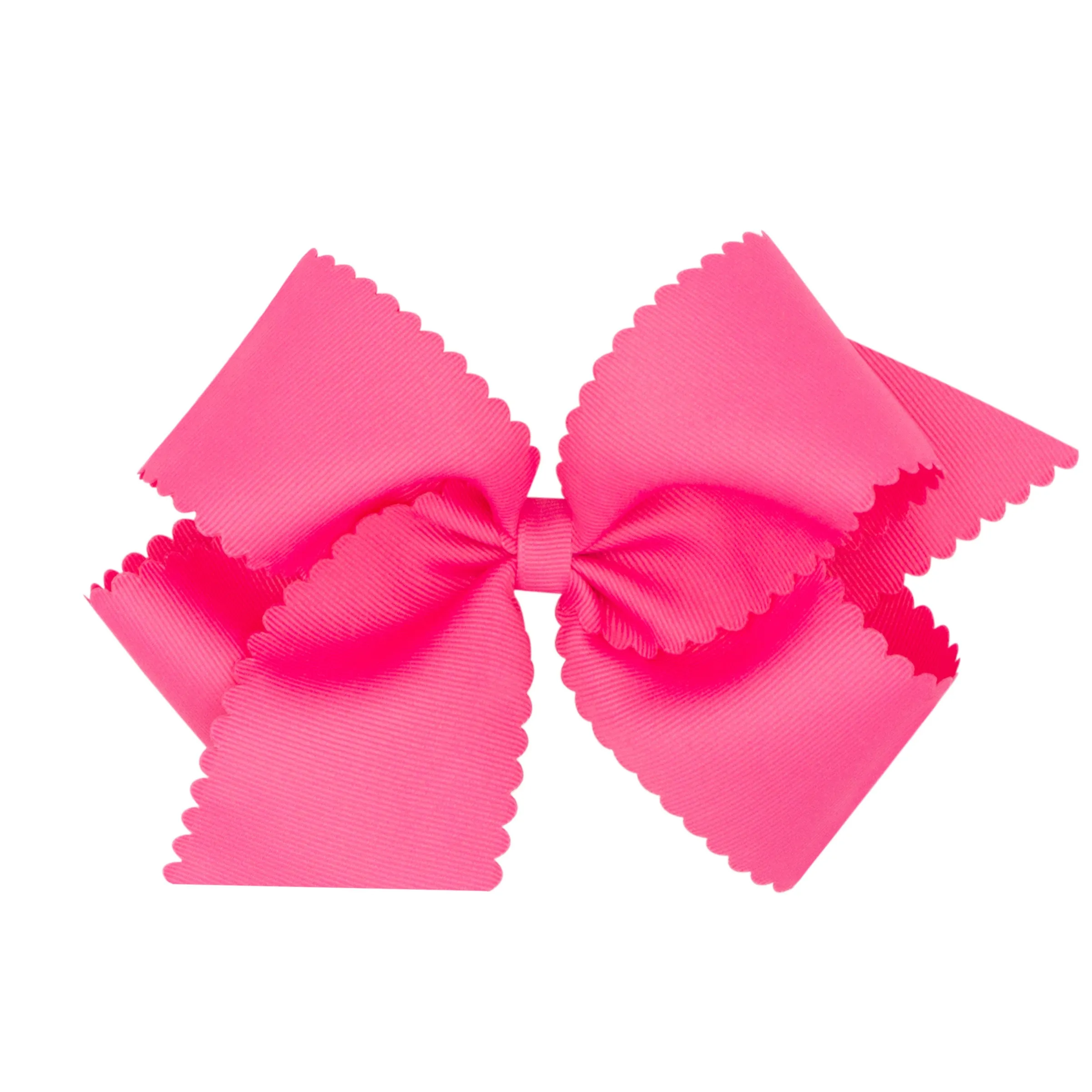 King Grosgrain Scallop Edge Hair Bow on Clippie