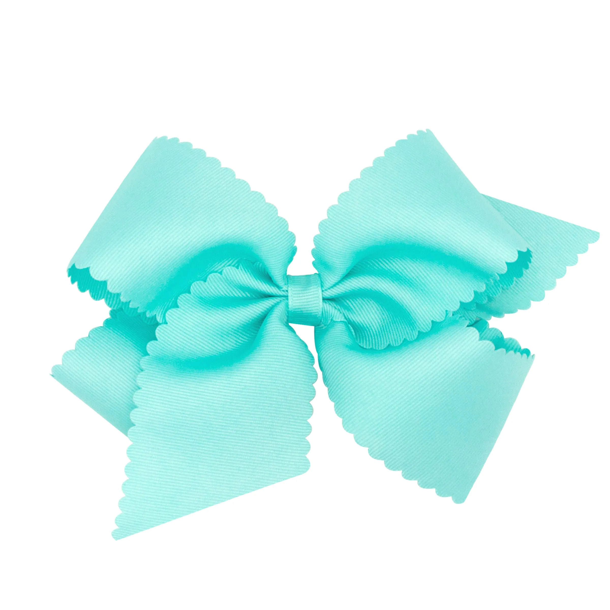 King Grosgrain Scallop Edge Hair Bow on Clippie