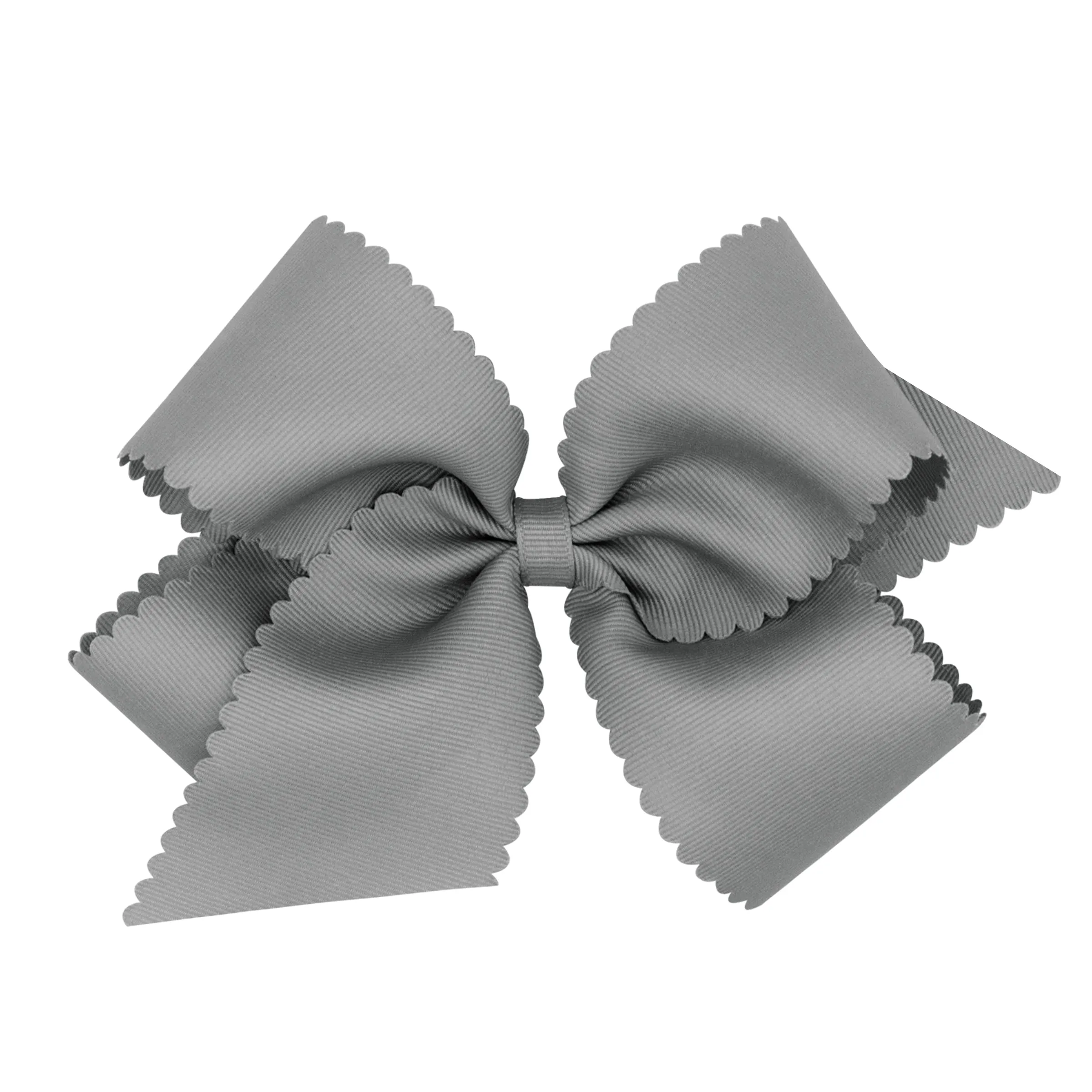 King Grosgrain Scallop Edge Hair Bow on Clippie