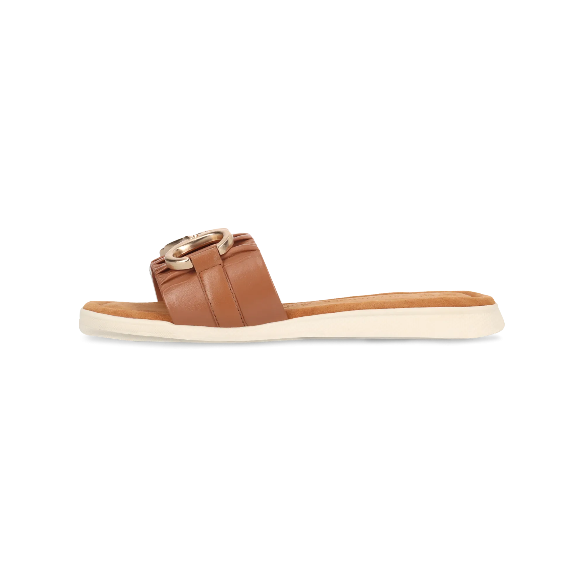 Leder Pantoletten cognac