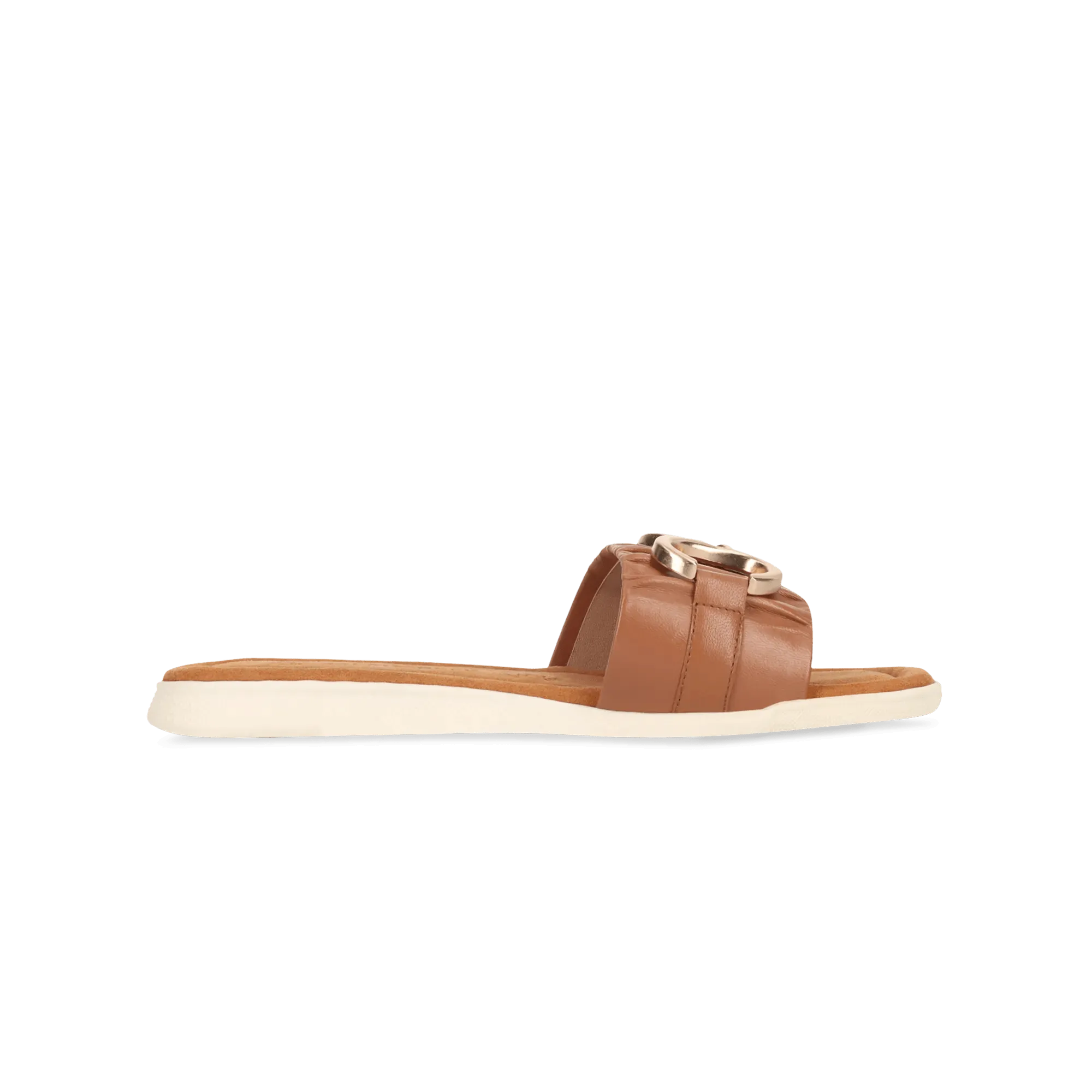 Leder Pantoletten cognac