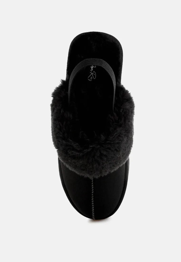 Leopard Faux Fur Platform Classic Slingback By RUW