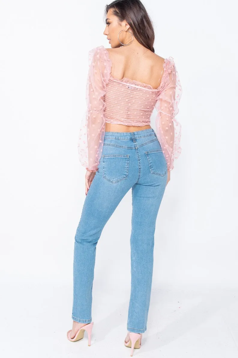 Light Blue Straight-Leg Jeans | High-Waist Fit | Classic Everyday Denim