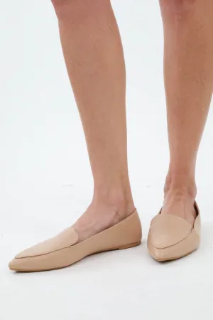 Loafer Pointy Toe Ballerina Flats -Tan