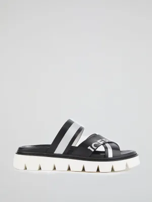 Logo Webbing Leather Sandals