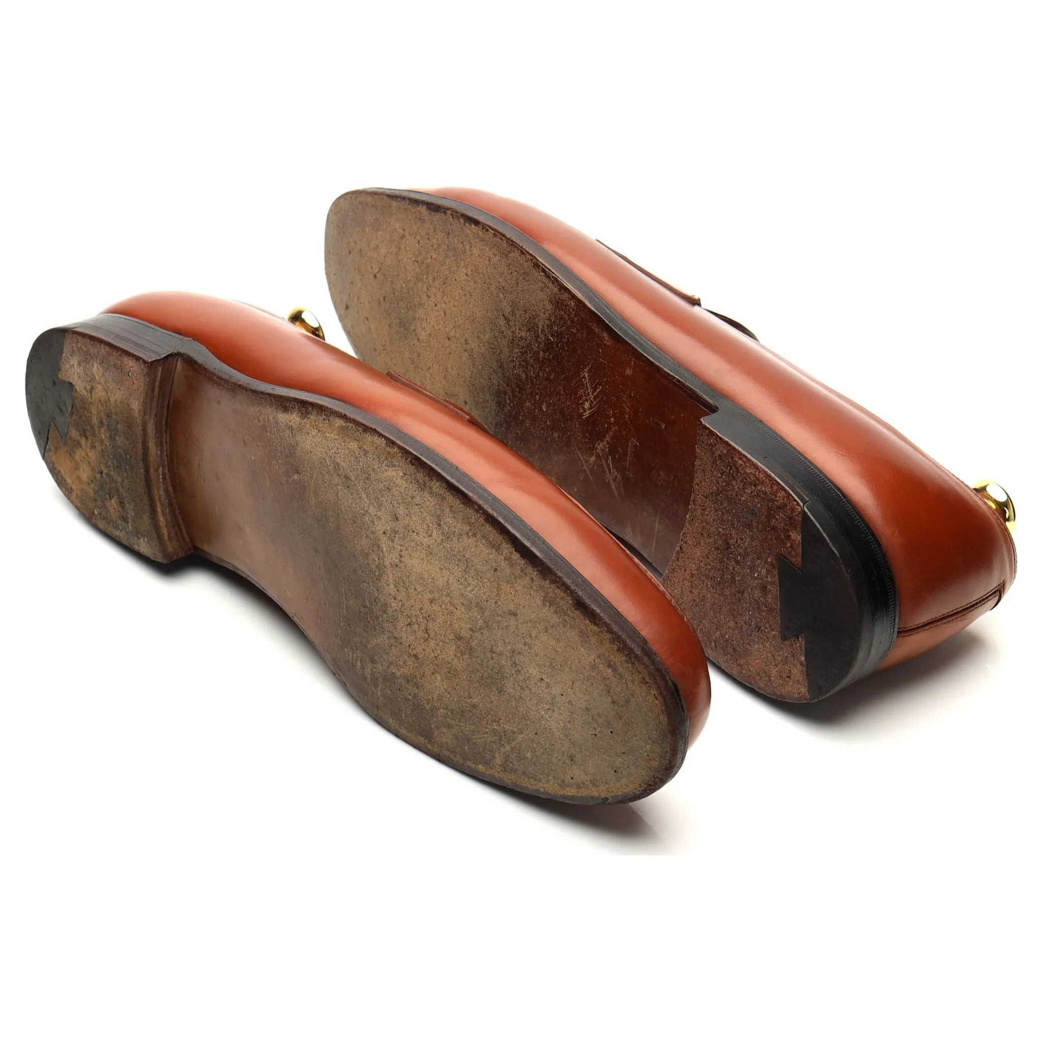 'Lopez' Tan Brown Leather Loafers UK 11 E