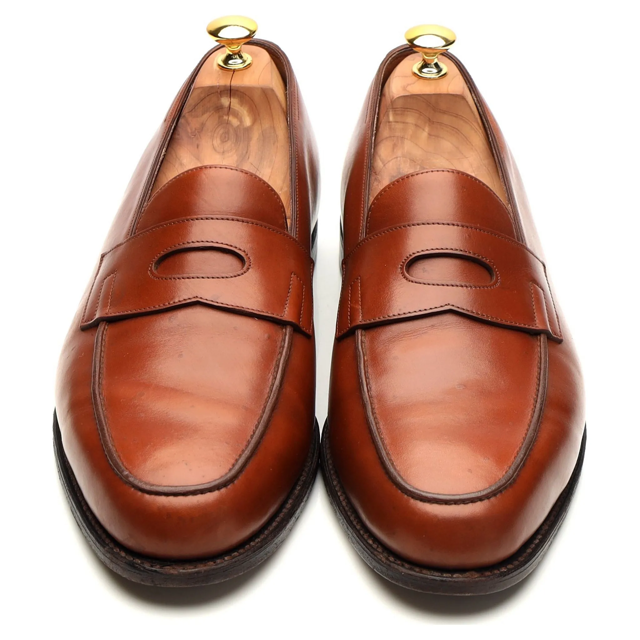 'Lopez' Tan Brown Leather Loafers UK 11 E