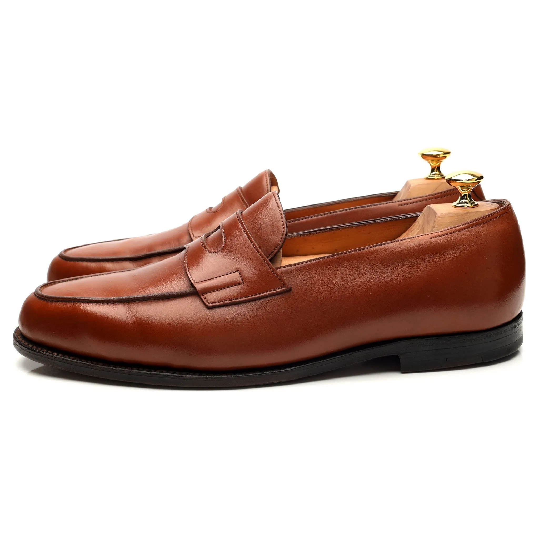 'Lopez' Tan Brown Leather Loafers UK 11 E