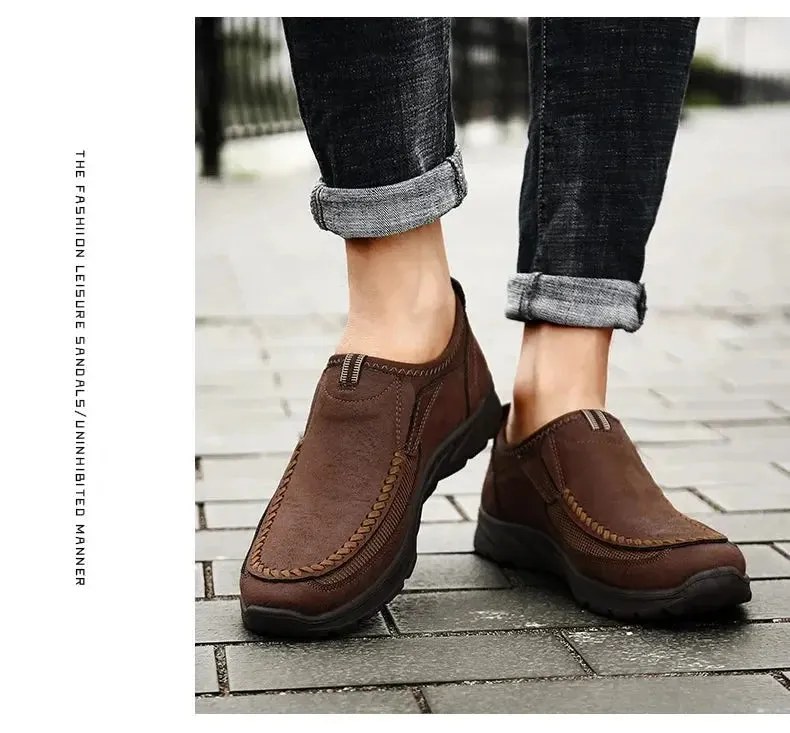 Men Casual Shoes Breathable Loafers Sneakers Fashion Comfortable Flat Handmade Retro Leisure Loafers Shoes Men Shoes