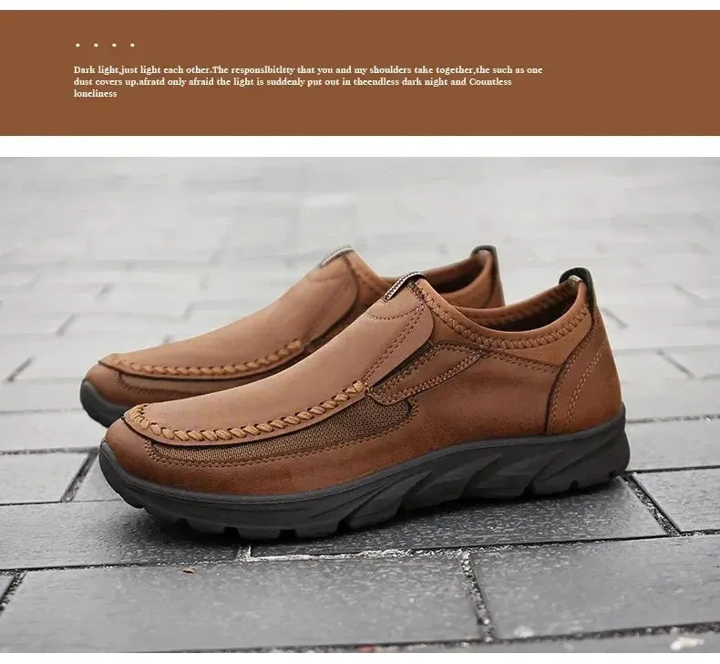 Men Casual Shoes Breathable Loafers Sneakers Fashion Comfortable Flat Handmade Retro Leisure Loafers Shoes Men Shoes