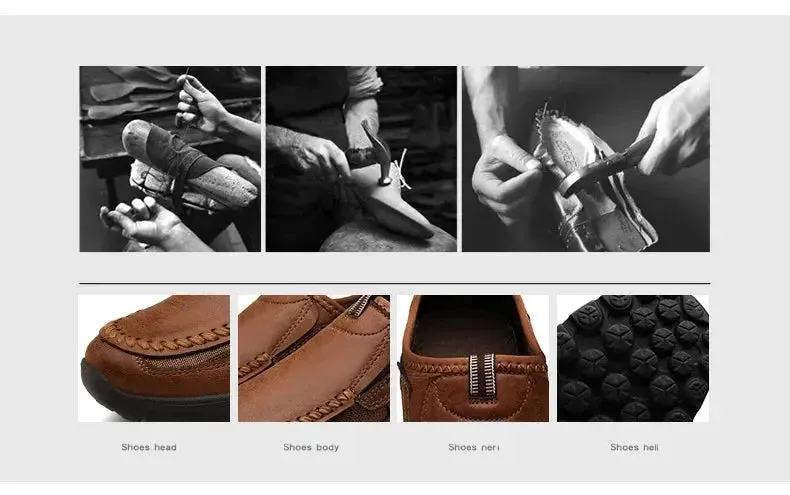 Men Casual Shoes Breathable Loafers Sneakers Fashion Comfortable Flat Handmade Retro Leisure Loafers Shoes Men Shoes