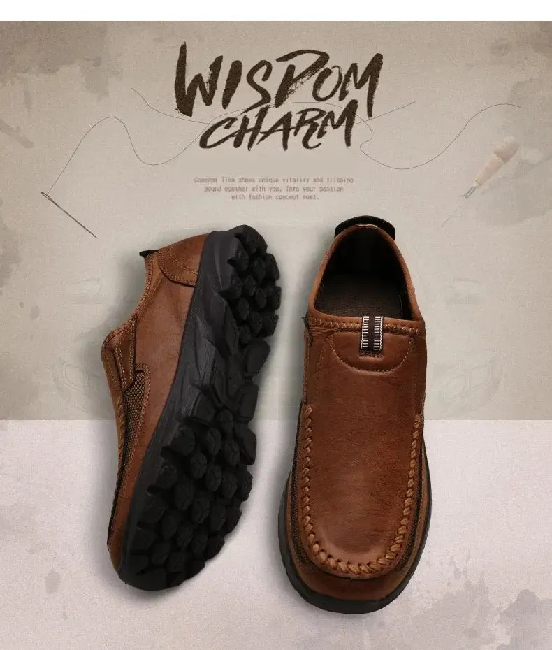 Men Casual Shoes Breathable Loafers Sneakers Fashion Comfortable Flat Handmade Retro Leisure Loafers Shoes Men Shoes