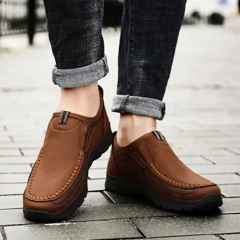 Men Casual Shoes Breathable Loafers Sneakers Fashion Comfortable Flat Handmade Retro Leisure Loafers Shoes Men Shoes