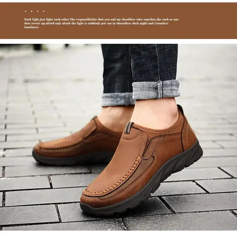 Men Casual Shoes Breathable Loafers Sneakers Fashion Comfortable Flat Handmade Retro Leisure Loafers Shoes Men Shoes