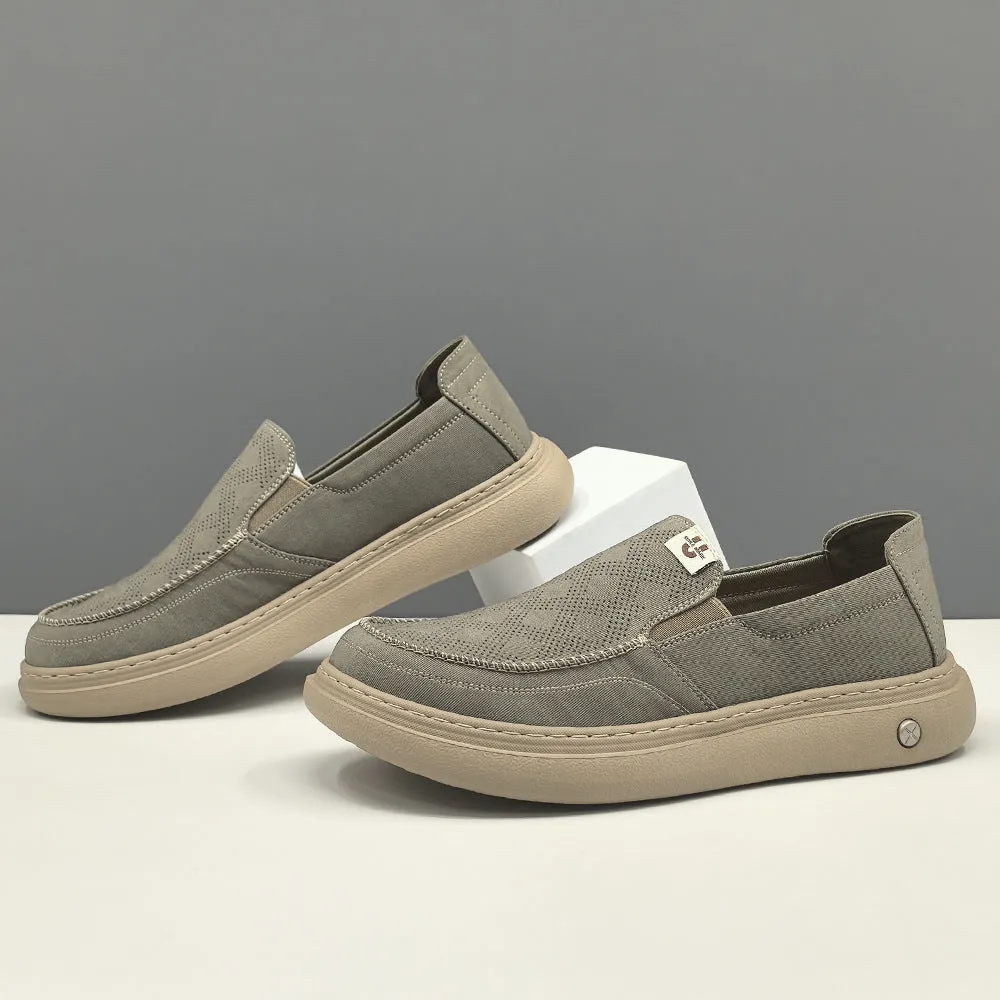 Men Minimalism Breathable Canvas Casual Loafers
