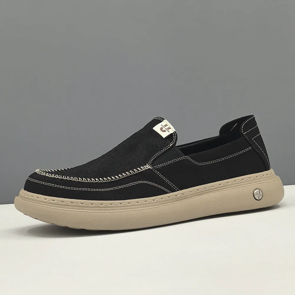 Men Minimalism Breathable Canvas Casual Loafers
