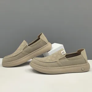 Men Minimalism Breathable Canvas Casual Loafers