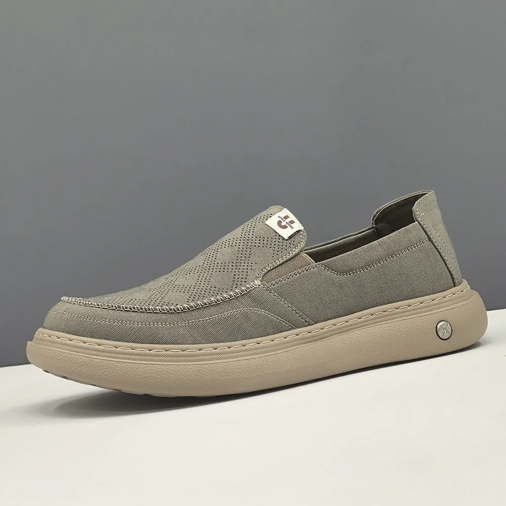 Men Minimalism Breathable Canvas Casual Loafers