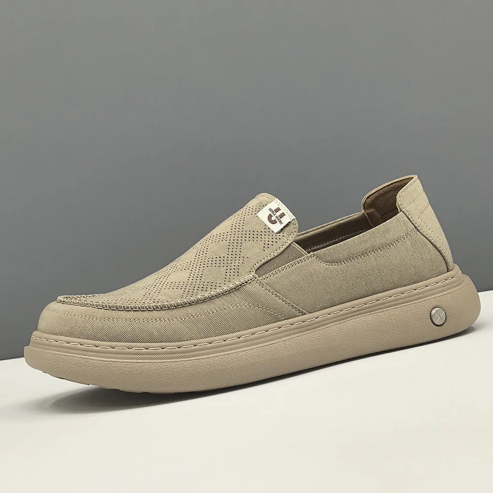 Men Minimalism Breathable Canvas Casual Loafers
