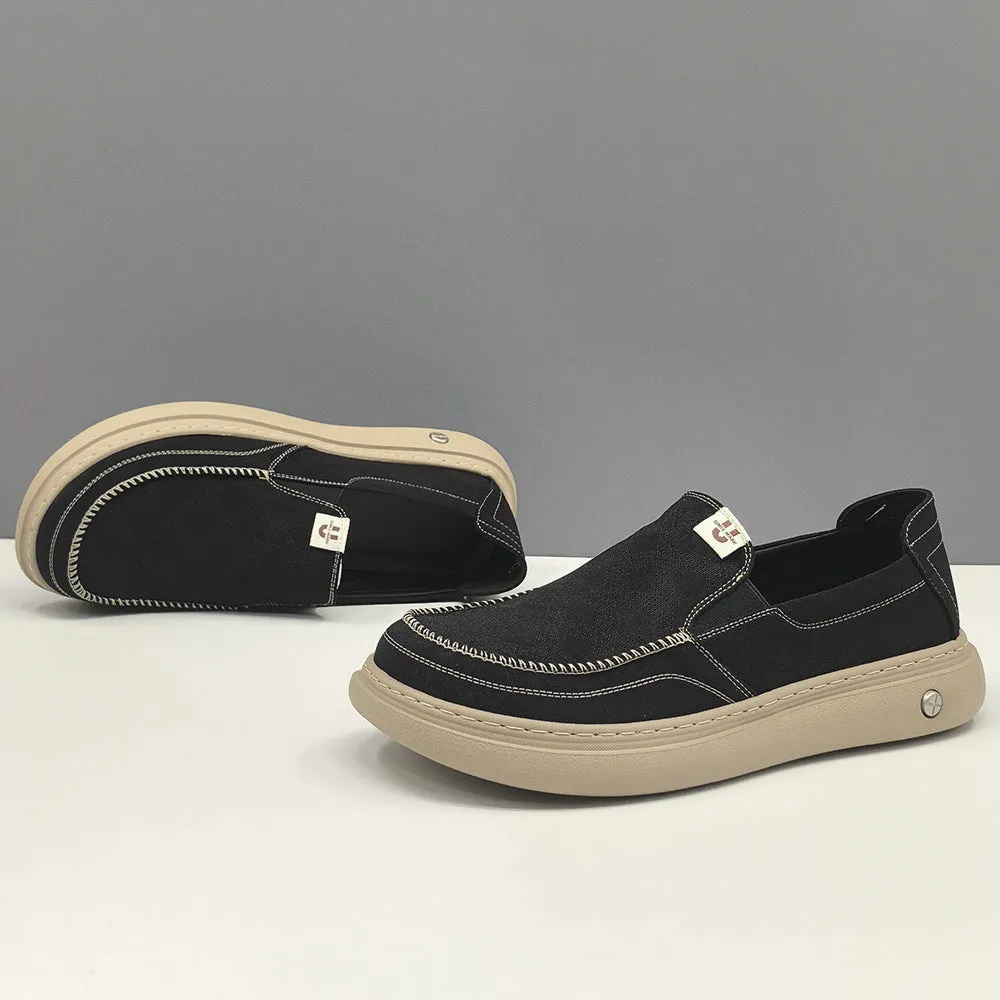 Men Minimalism Breathable Canvas Casual Loafers
