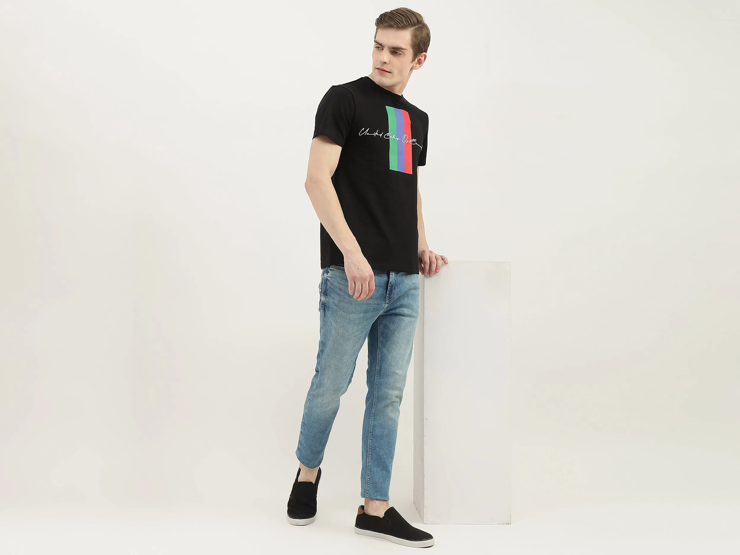 Men Solid Low Crotch Jeans