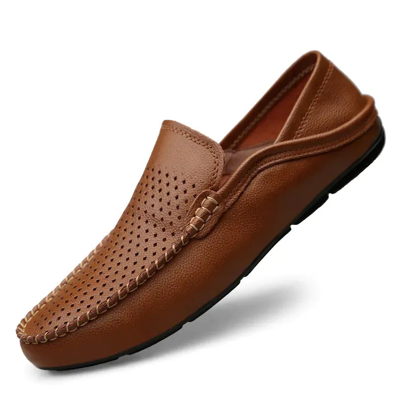 Men's Autumn Casual Loafers - Breathable White Shoes